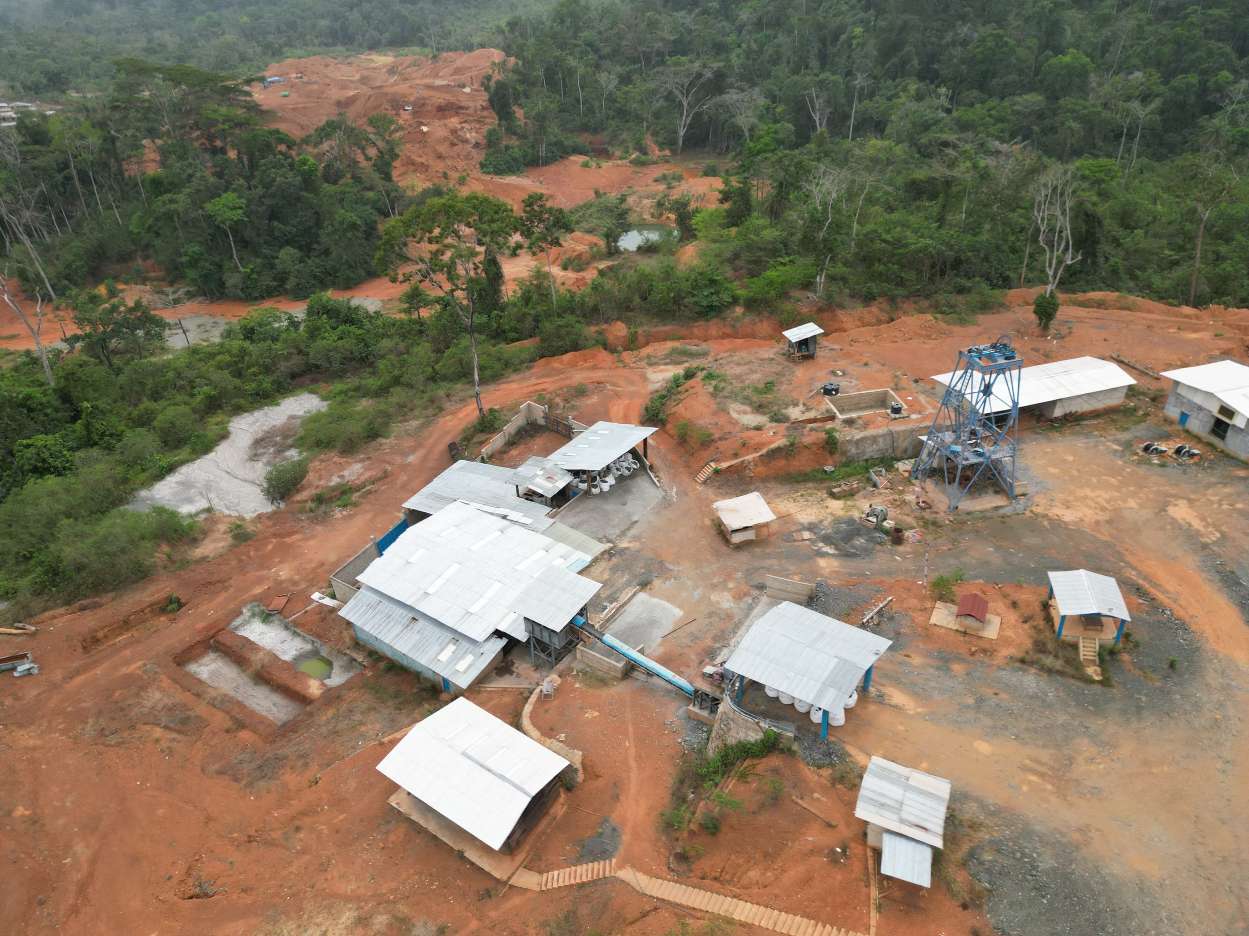 default An elevated view of Huiren Mining Company Camp in Jackson Village, Bong County / The Daylight/ Charles Gbayor